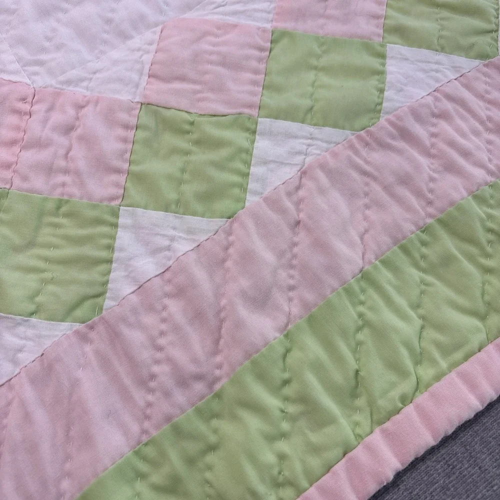 VTG Handmade Baby Quilt 37X 47